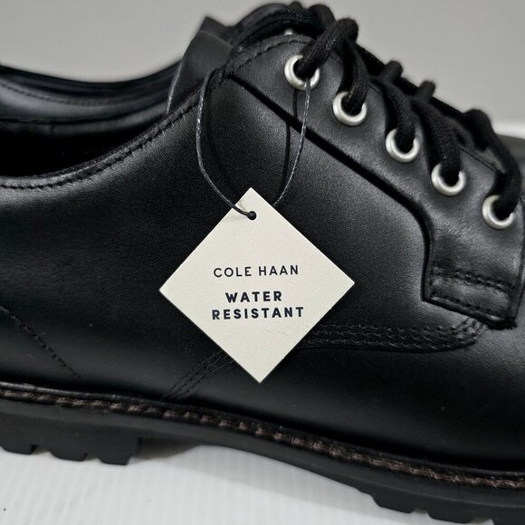 NEW Cole Haan Midland Oxford PlainToe Black Leather Water Resistant Mens Size 9 - Picture 12 of 14